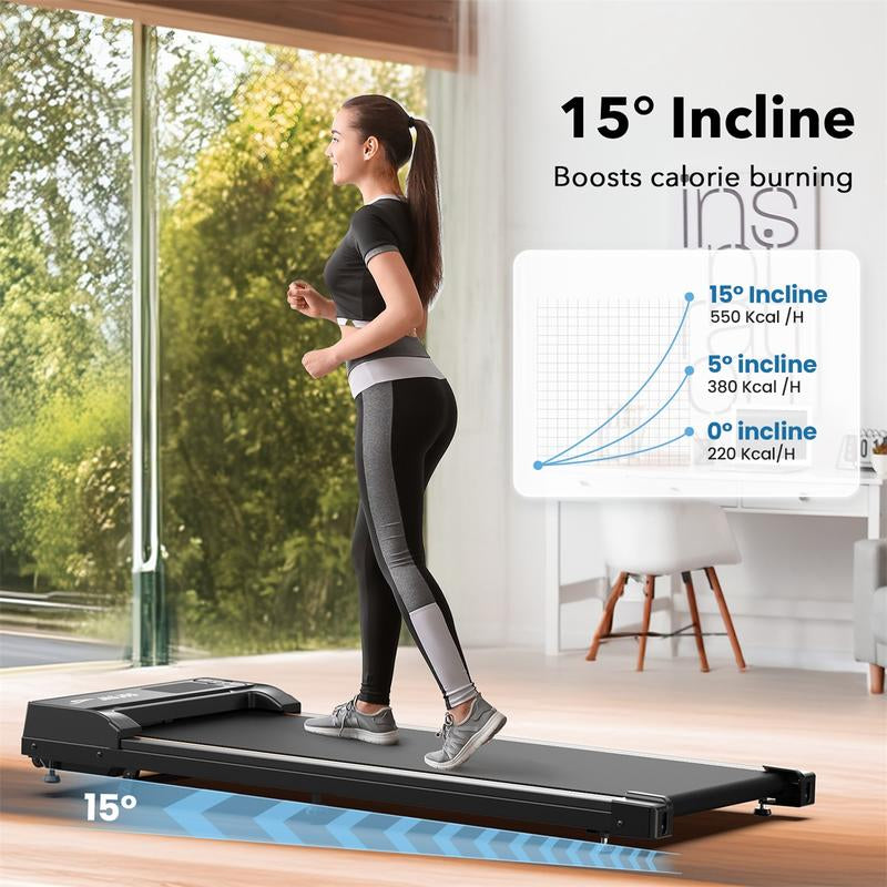 Incline Walking Pad Treadmill with Remote Control